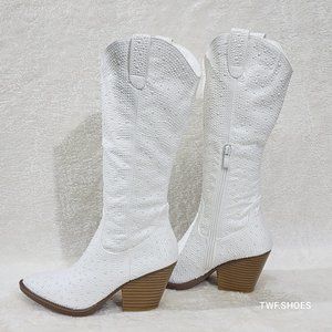 Taysha Western Pearl Knee High Boots main image 0